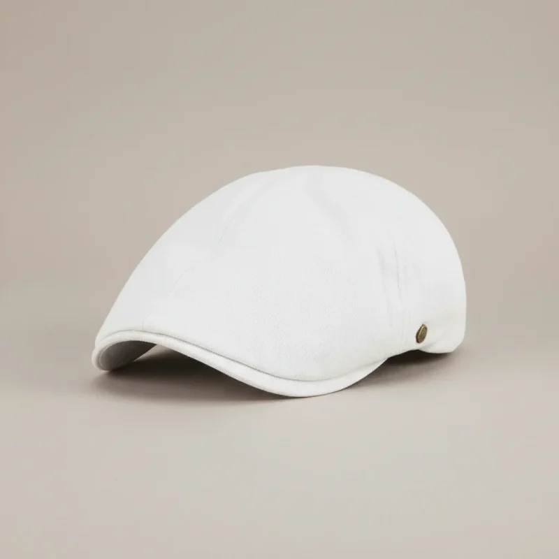 casquette plate coton blanc ajustable - Vue 1 - casquette plate