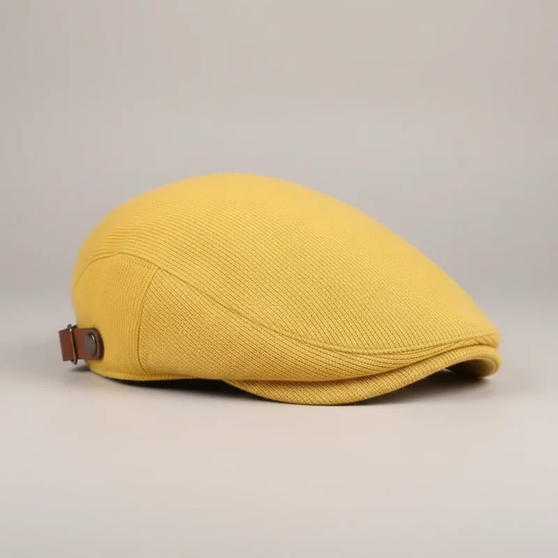 Casquette plate coton et polyester ajustable jaune - Vue 1 - casquette plate