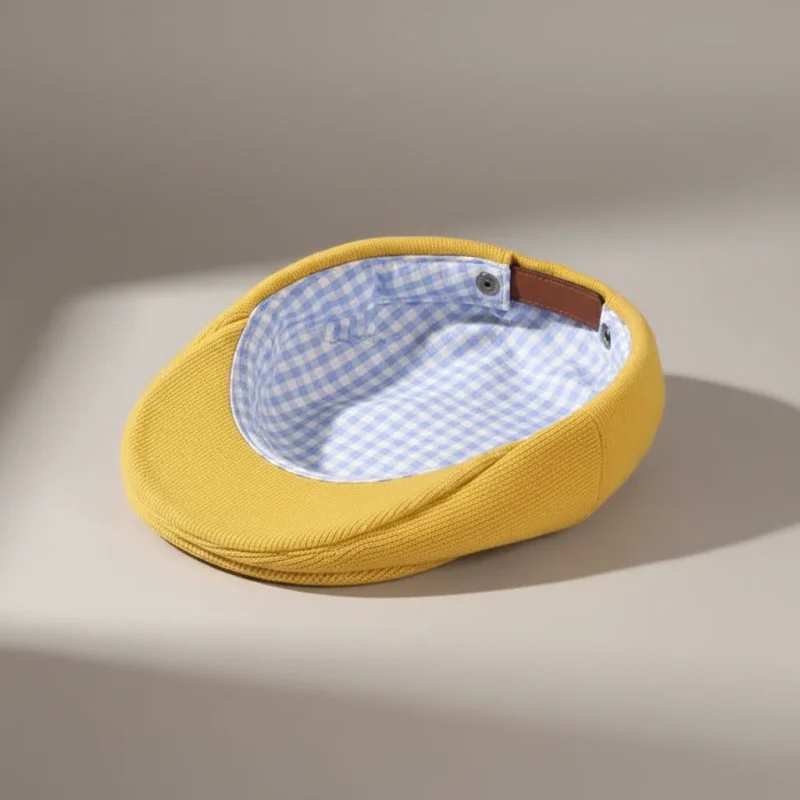Casquette plate coton et polyester ajustable jaune - Vue 2 - casquette plate