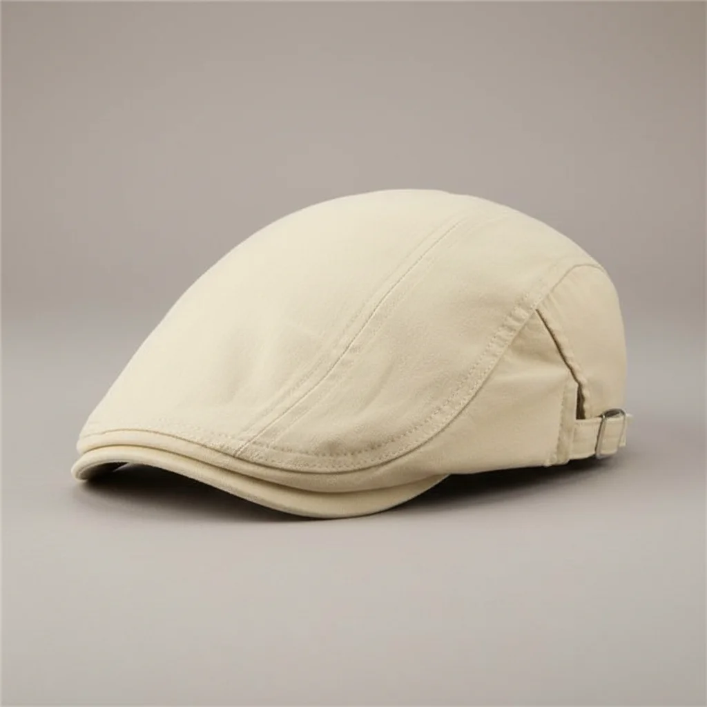Casquette plate coton homme ajustable beige - Vue 1 - casquette plate