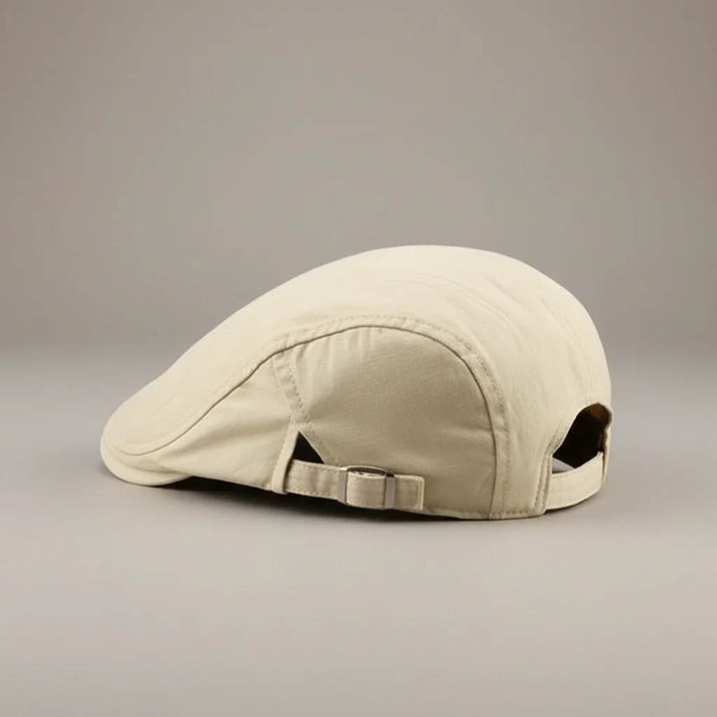 Casquette plate coton homme ajustable beige - Vue 2 - casquette plate