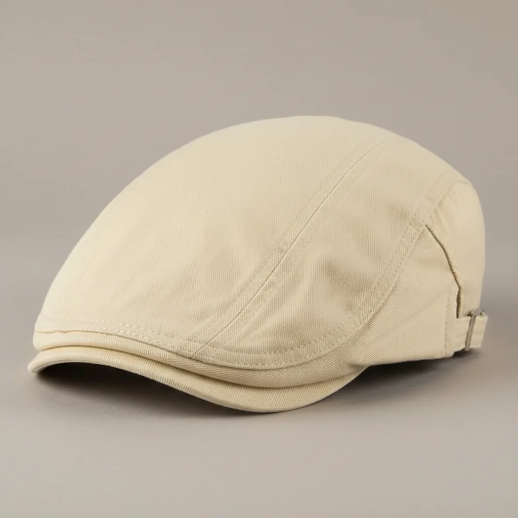 Casquette plate coton homme ajustable beige - Vue 4 - casquette plate