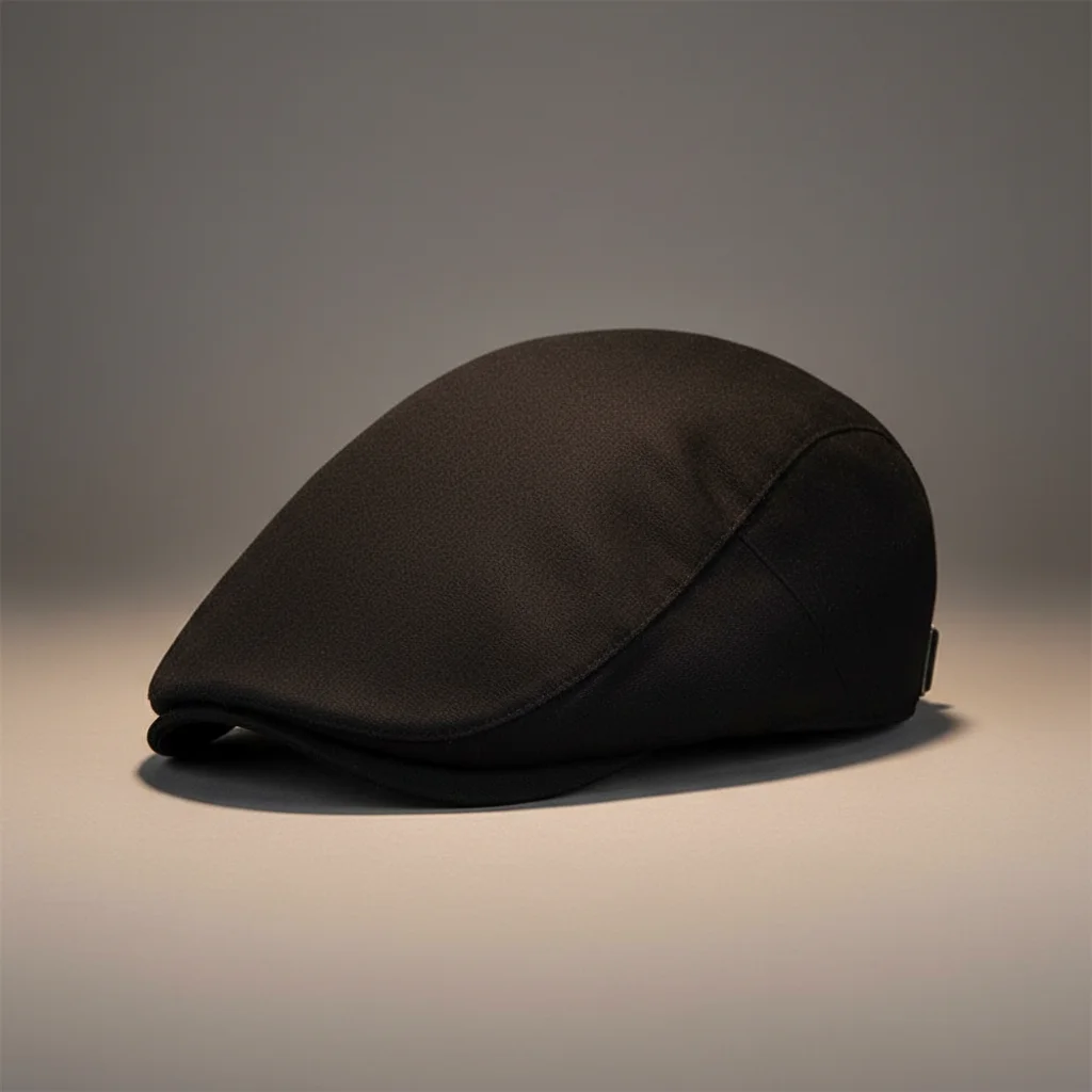 Casquette plate coton homme ajustable noir - Vue 1 - casquette plate