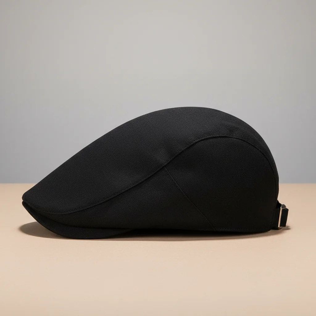Casquette plate coton homme ajustable noir - Vue 2 - casquette plate