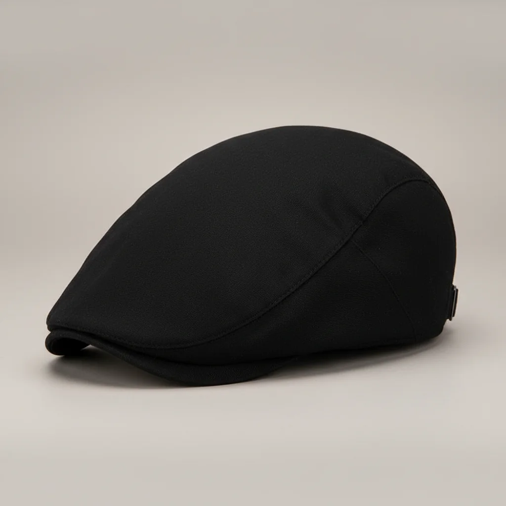 Casquette plate coton homme ajustable noir - Vue 3 - casquette plate