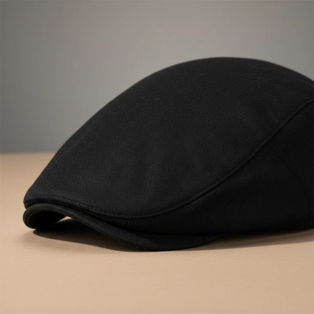 Casquette plate coton homme ajustable noir - Vue 4 - casquette plate