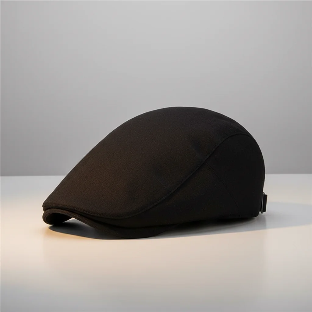 Casquette plate coton homme ajustable noir - Vue 5 - casquette plate