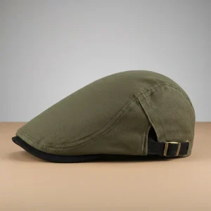 Casquette plate coton homme ajustable verte - Vue 2 - casquette plate