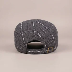 Casquette plate coton homme motif quadrillé - Vue 2 - casquette plate