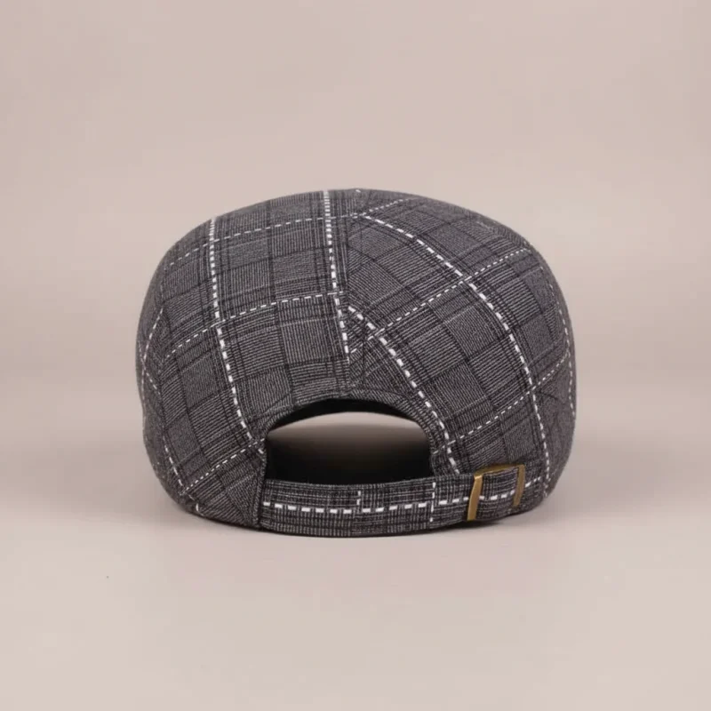 Casquette plate coton homme motif quadrillé - Vue 2 - casquette plate