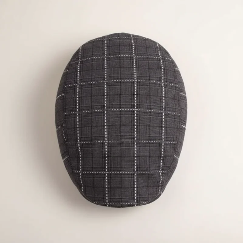 Casquette plate coton homme motif quadrillé - Vue 3 - casquette plate