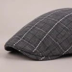 Casquette plate coton homme motif quadrillé - Vue 4 - casquette plate