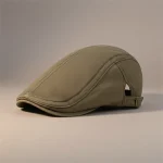 Casquette plate coton homme style casual kaki - Vue 1 - casquette plate