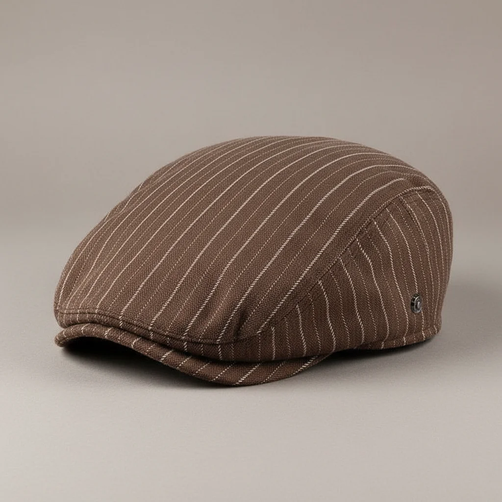 Casquette plate coton homme style estival rayé - Vue 1 - casquette plate
