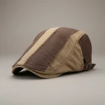 Casquette plate coton homme style patchwork ajustable - Vue 1 - casquette plate