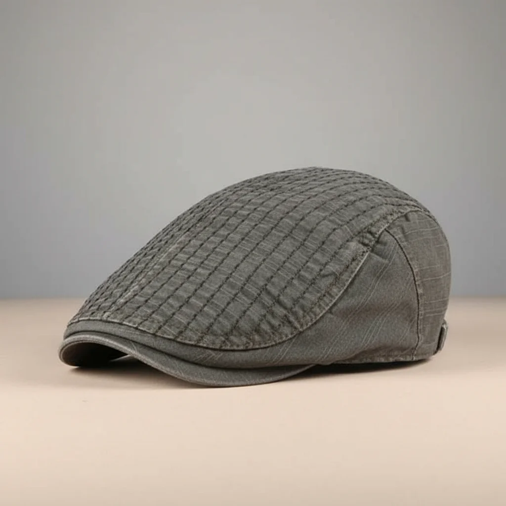 Casquette plate coton homme style patchwork ajustable - Vue 4 - casquette plate