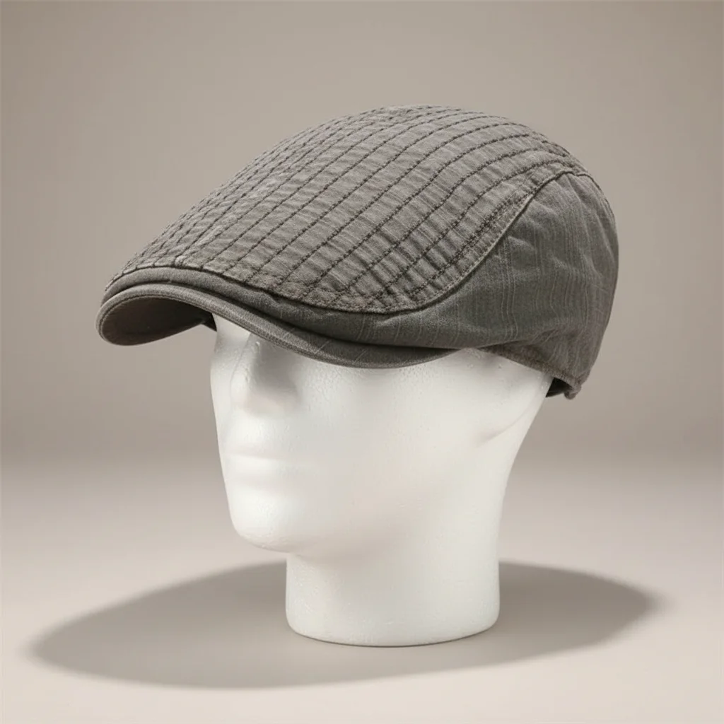 Casquette plate coton homme style patchwork ajustable - Vue 5 - casquette plate