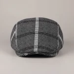 Casquette plate coton homme style rayé ajustable - Vue 1 - casquette plate