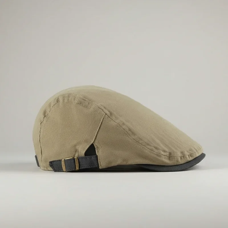 casquette plate coton kaki style décontracté - Vue 2 - casquette plate