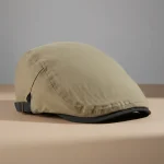 casquette plate coton kaki style décontracté - Vue 4 - casquette plate