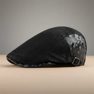 Casquette plate coton patchwork homme ajustable - Vue 2 - casquette plate
