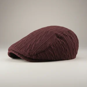 casquette plate coton polyester ajustable rouge foncé - Vue 1 - casquette plate