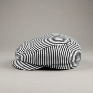 Casquette plate coton rayé style français - Vue 2 - casquette plate