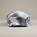 Casquette plate coton rayé style unisexe - Vue 1 - casquette plate