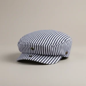 Casquette plate coton rayé style unisexe - Vue 2 - casquette plate