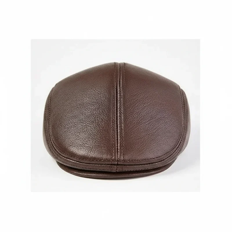 Casquette plate cuir homme pour l'hiver - Vue 1 - casquette plate