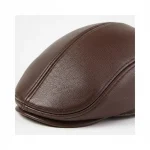 Casquette plate cuir homme pour l'hiver - Vue 4 - casquette plate