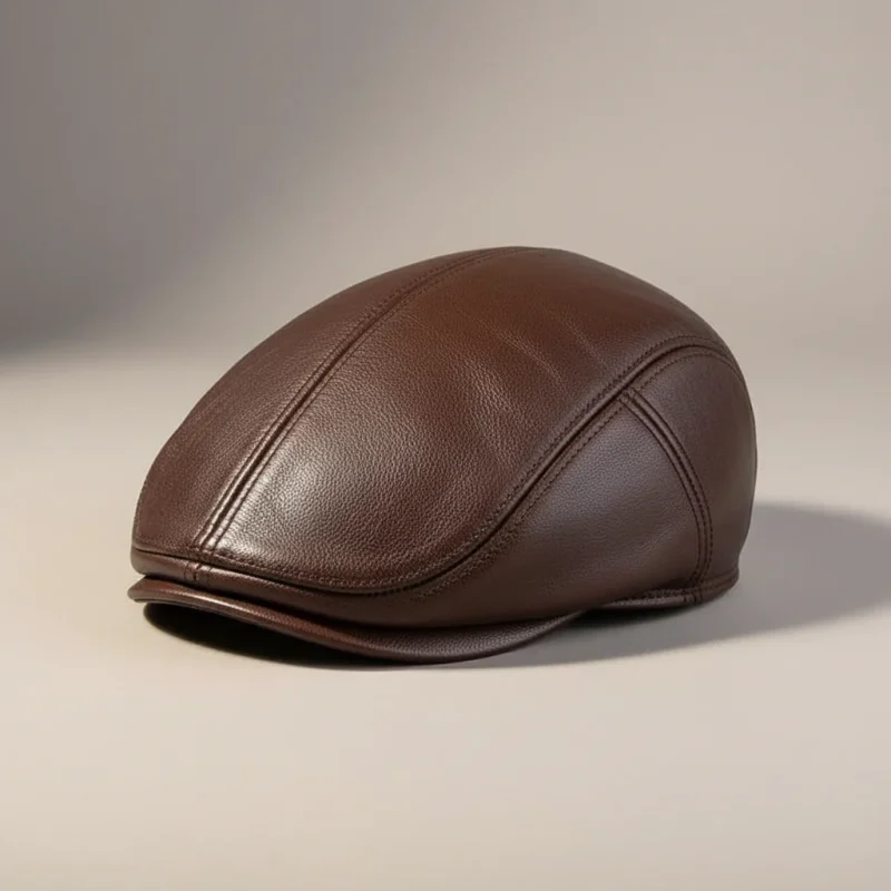 Casquette plate cuir homme pour l'hiver - Vue 5 - casquette plate