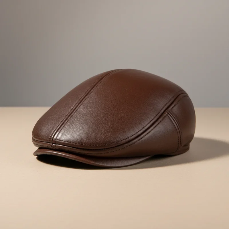 Casquette plate cuir homme pour l'hiver - Vue 6 - casquette plate