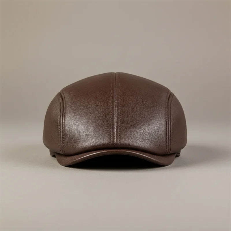 Casquette plate cuir homme pour l'hiver - Vue 7 - casquette plate