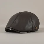 Casquette plate cuir homme style affirmé - Vue 1 - casquette plate