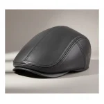 Casquette plate cuir homme style authentique - Vue 1 - casquette plate