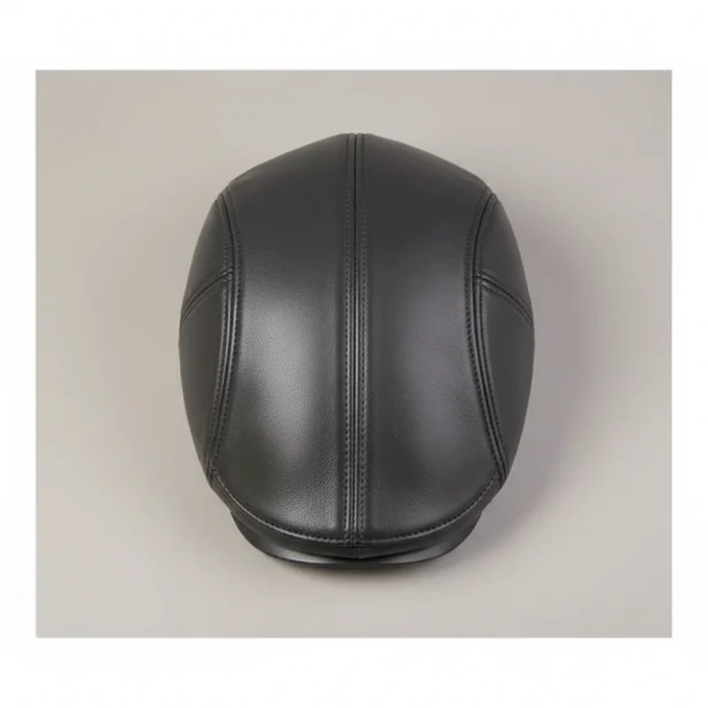 Casquette plate cuir homme style authentique - Vue 3 - casquette plate