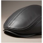 Casquette plate cuir homme style authentique - Vue 4 - casquette plate
