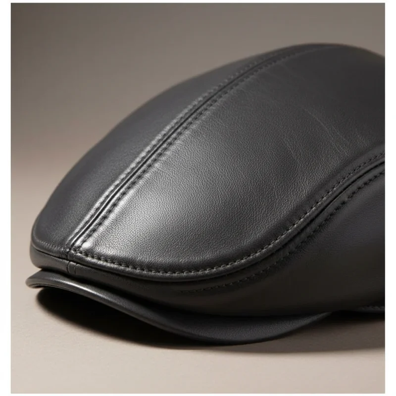 Casquette plate cuir homme style authentique - Vue 4 - casquette plate