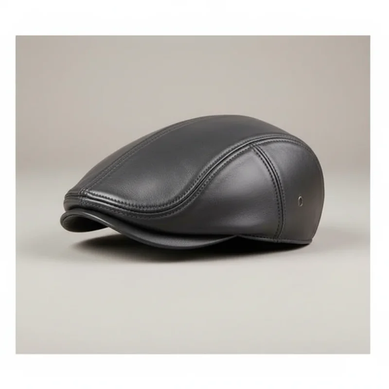 Casquette plate cuir homme style authentique - Vue 5 - casquette plate