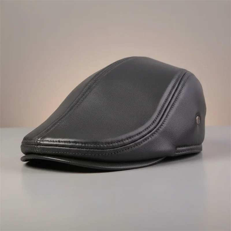 Casquette plate cuir homme style authentique - Vue 6 - casquette plate