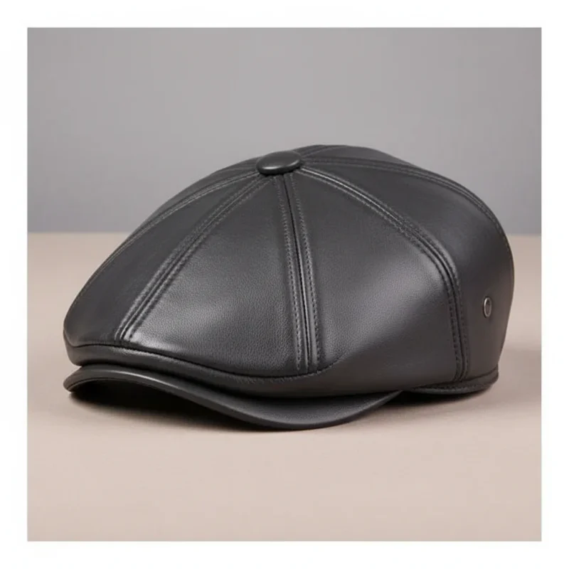 Casquette plate cuir homme style authentique - Vue 7 - casquette plate