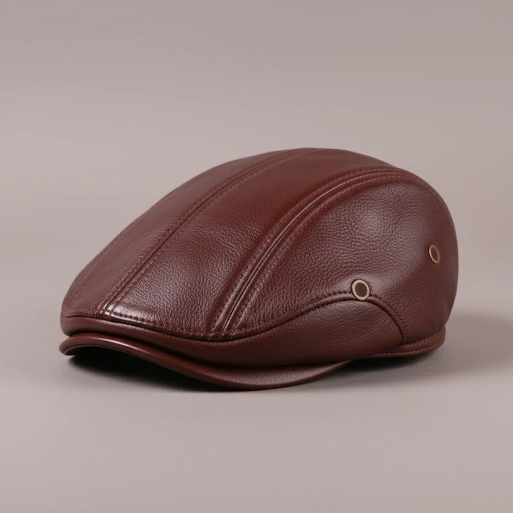 Casquette plate cuir homme style élégant - Vue 1 - casquette plate