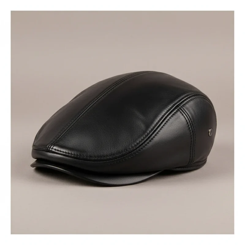 Casquette plate cuir homme style élégant - Vue 1 - casquette plate