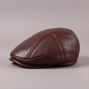 Casquette plate cuir homme style élégant - Vue 2 - casquette plate