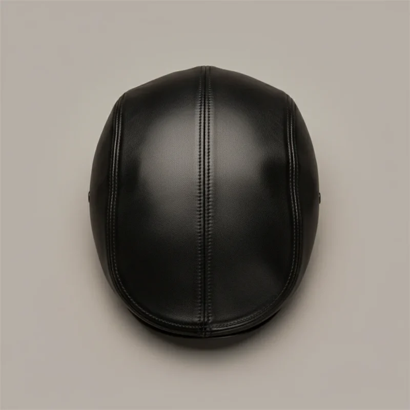 Casquette plate cuir homme style élégant - Vue 3 - casquette plate