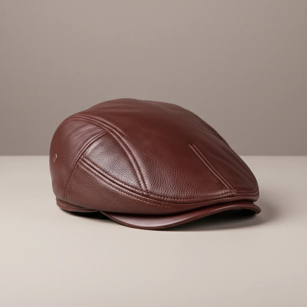 Casquette plate cuir homme style élégant - Vue 4 - casquette plate