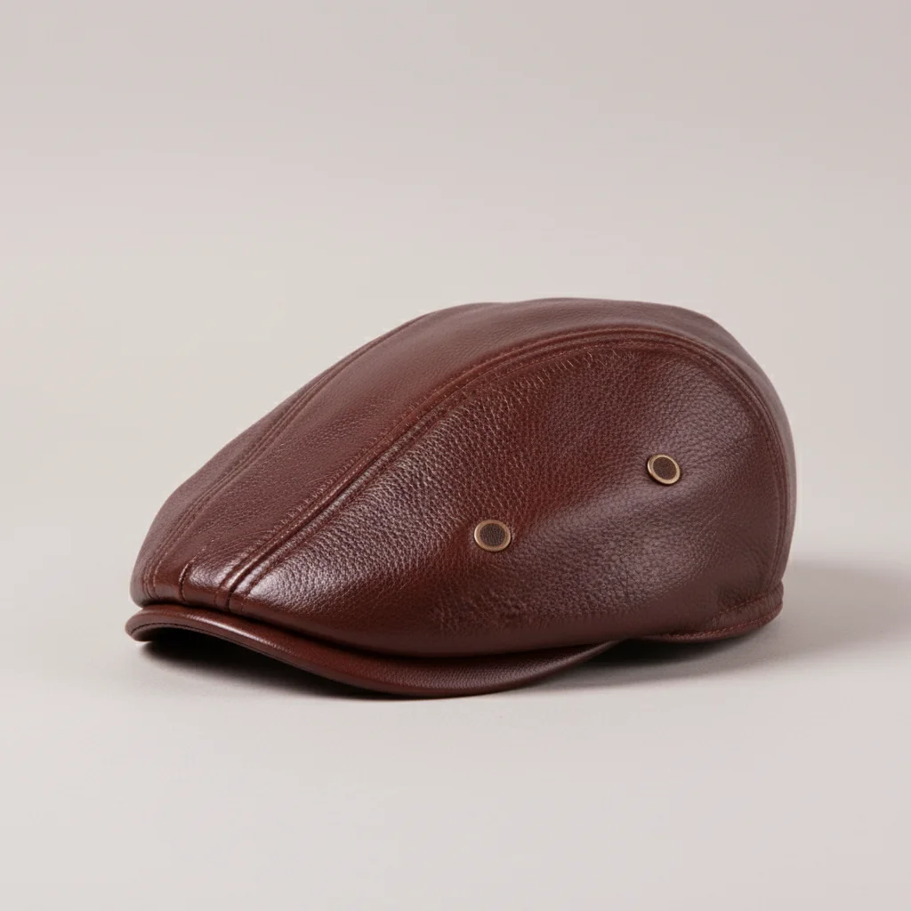 Casquette plate cuir homme style élégant - Vue 5 - casquette plate