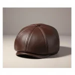 casquette plate cuir homme style gentleman - Vue 1 - casquette plate