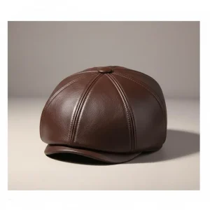 casquette plate cuir homme style gentleman - Vue 1 - casquette plate